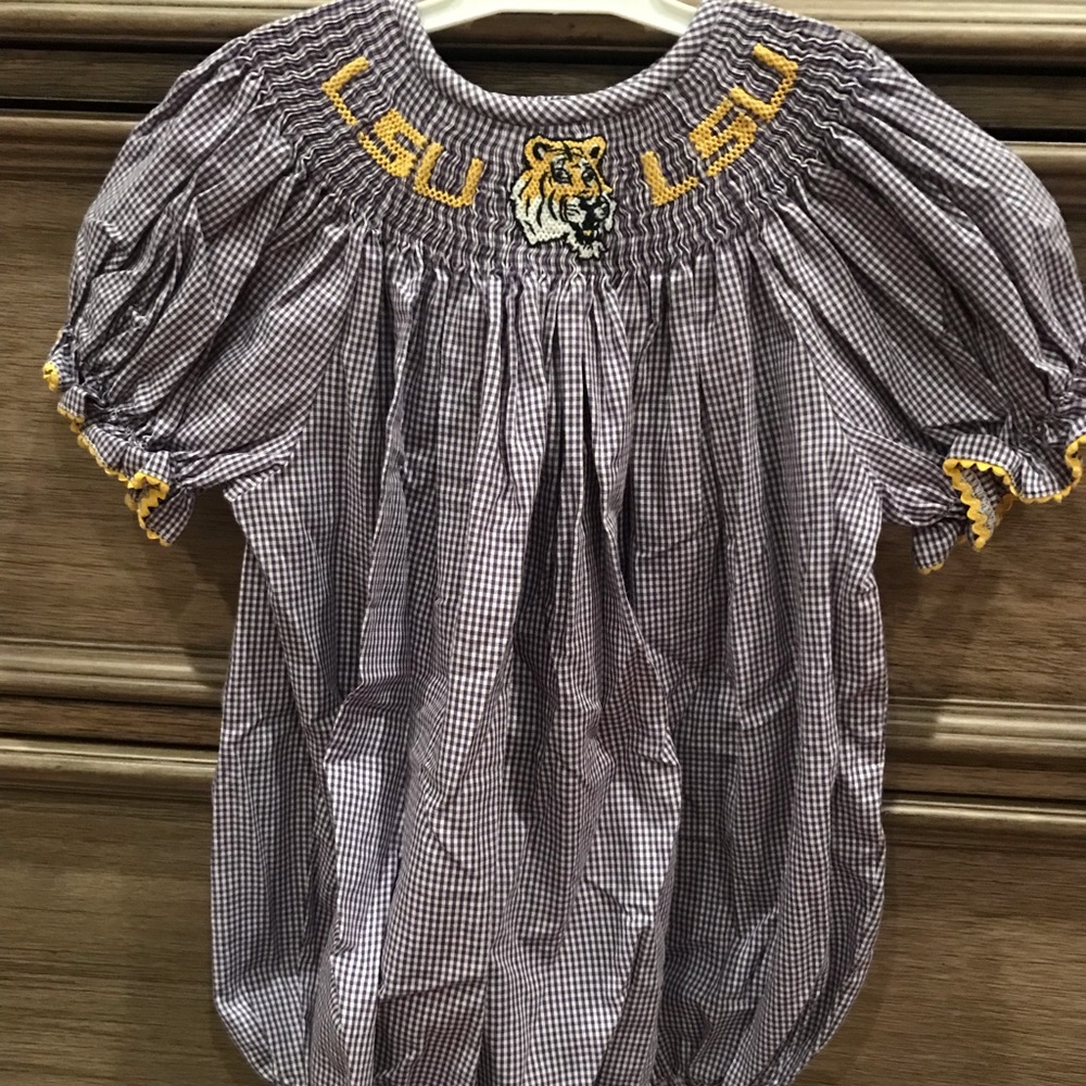 LSU smocked bubble